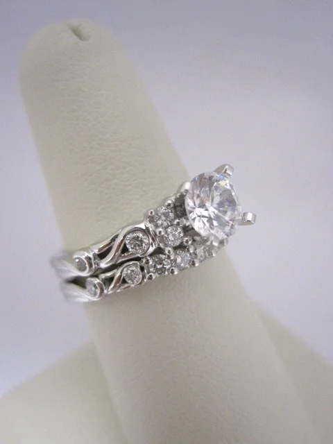 Vintage, Scroll Style Diamond Engagement Ring