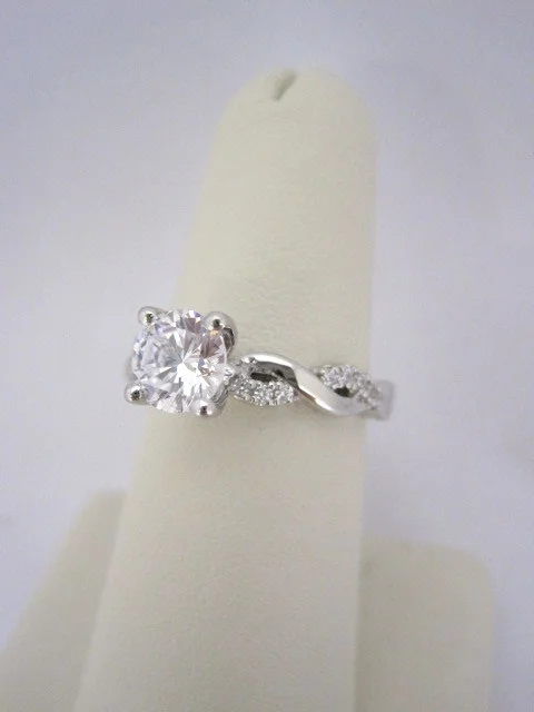 Weave Style Diamond Engagement Ring