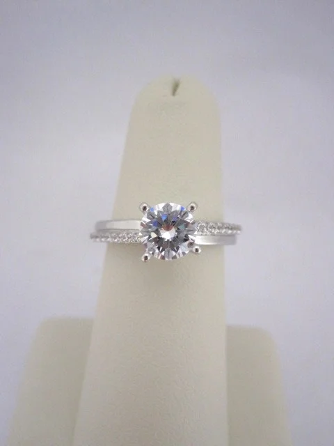 Asymmetrical Diamond Engagement Ring