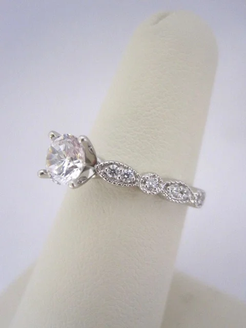Diamond Milgrain Engagement Ring