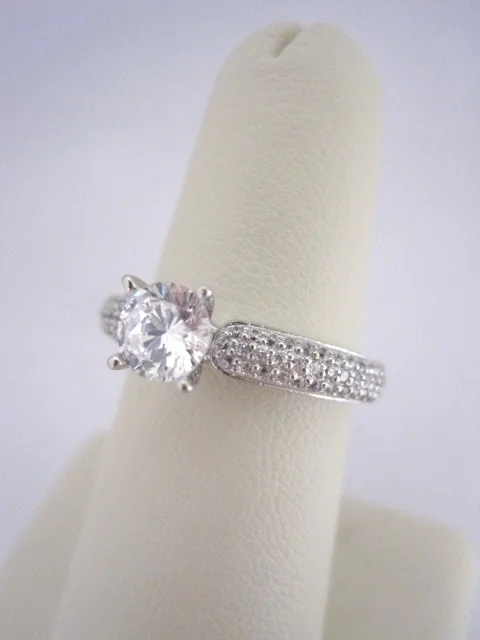 Pave' Set Diamond Engagement Ring
