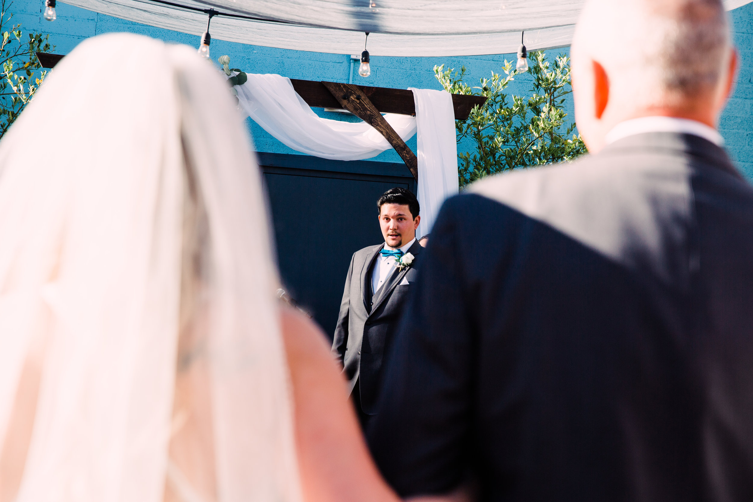 Aaron’s face when he saw Courtney walking down the aisle for the first time