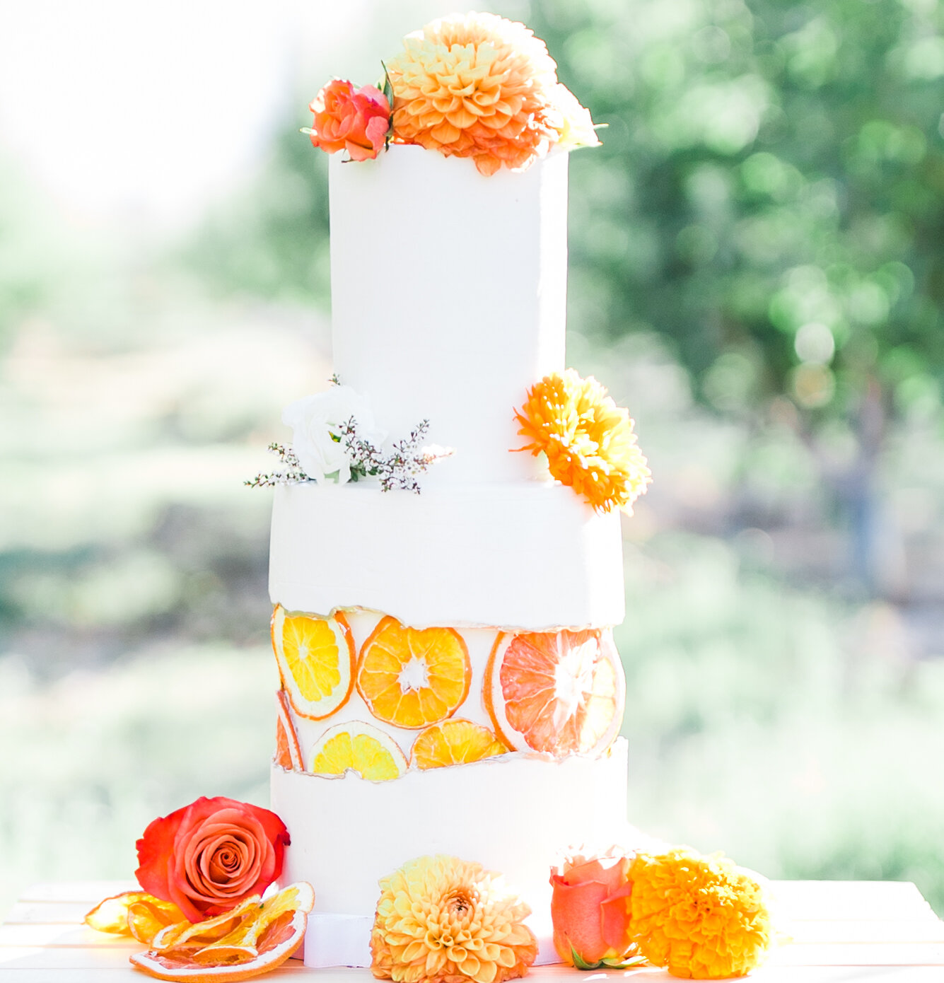 grapefruit and orange wedding cake inspiration