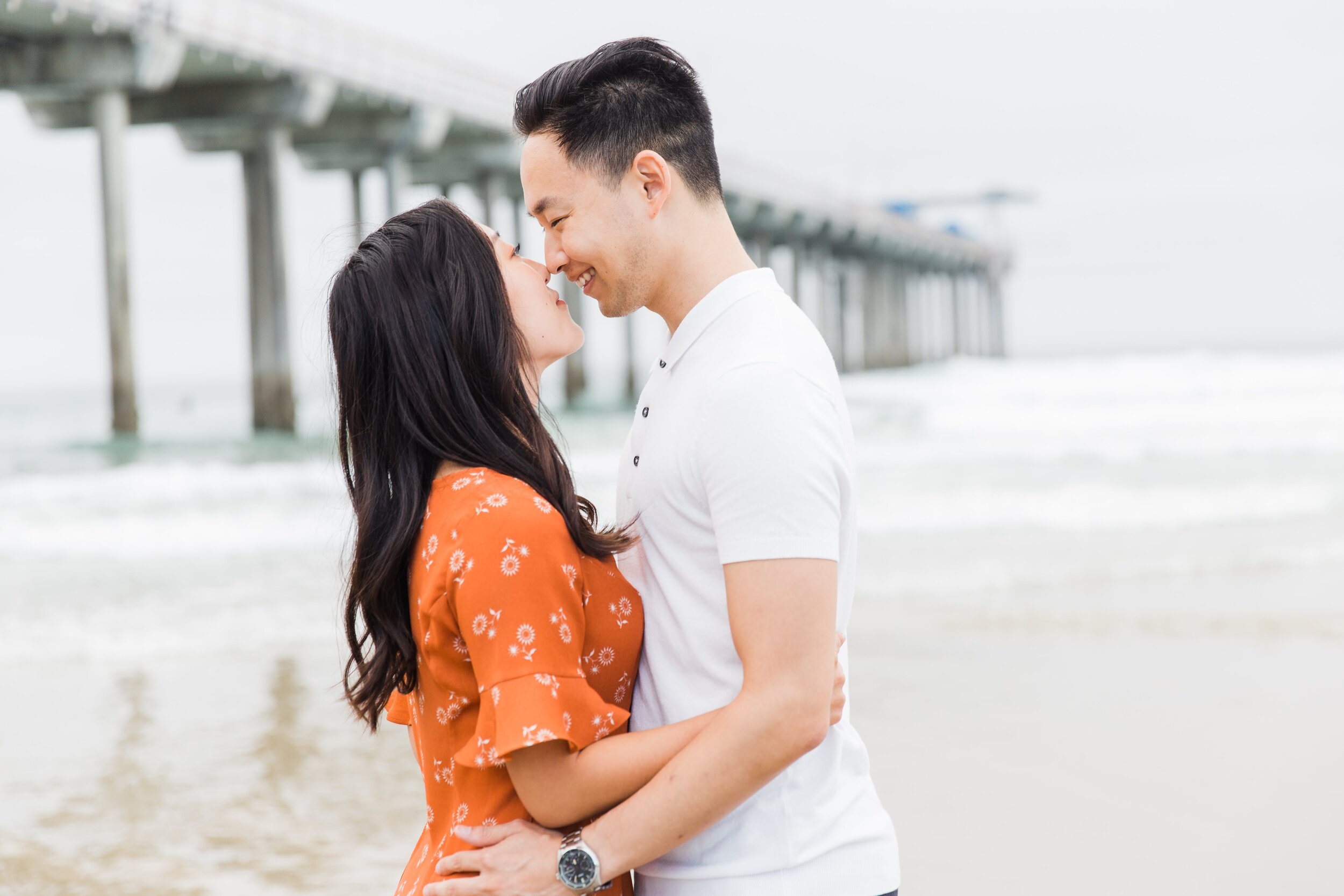 cute beach engagement session