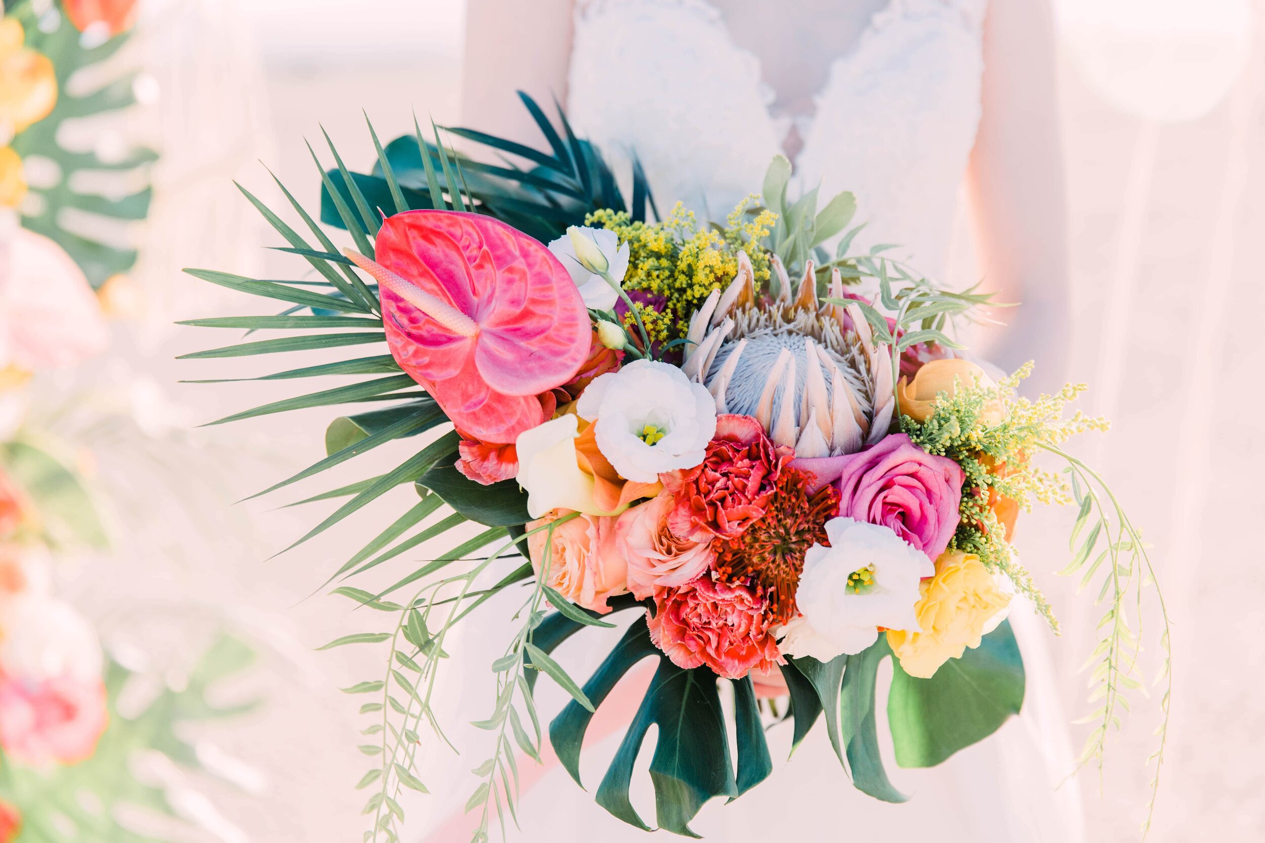 tropical inspired wedding bouquet