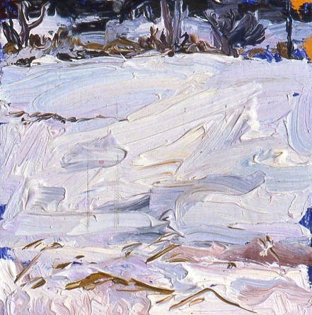 Snow, oil on panel, 3 x 4, SOLD