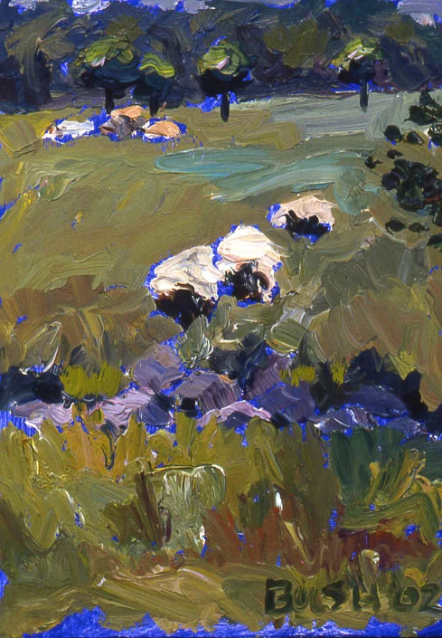 Sheep's Path, oil on panel, 7 x 5, SOLD