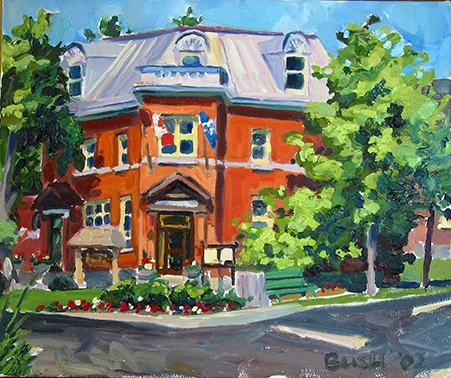 Lac Brome Town Hall, oil on canvas, 10 x 12