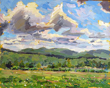 View From Brill Rd, oil on panel, 8 x 10, S