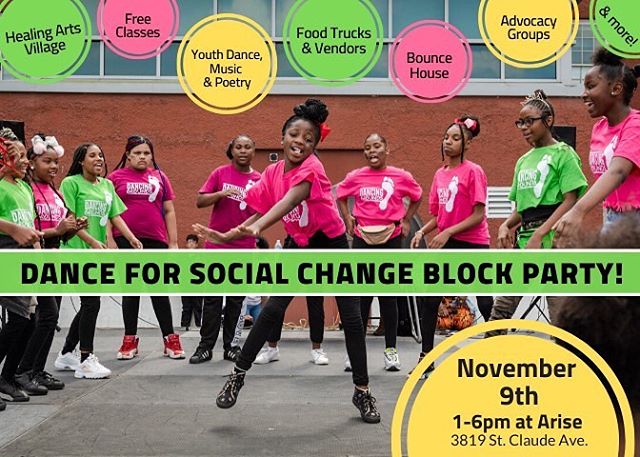It&rsquo;s almost Block Party Time!!!! ARE YOU COMING?!?!? Share and post this flyer using the hashtag #DSCONTHEMOVE
🏠 @arise_newday 
1pm-6pm&bull;
#ReclaimOurHome 
#DanceForSocialChange
#DSC2019
#dsconthemove