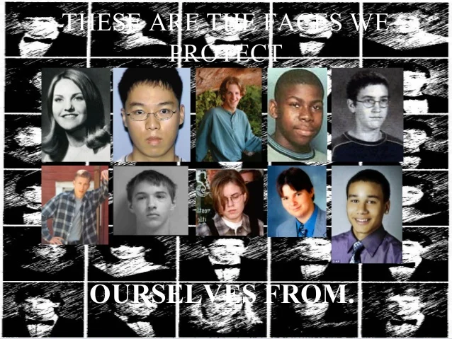 Photo from slideshow.net of a number of school shooters.