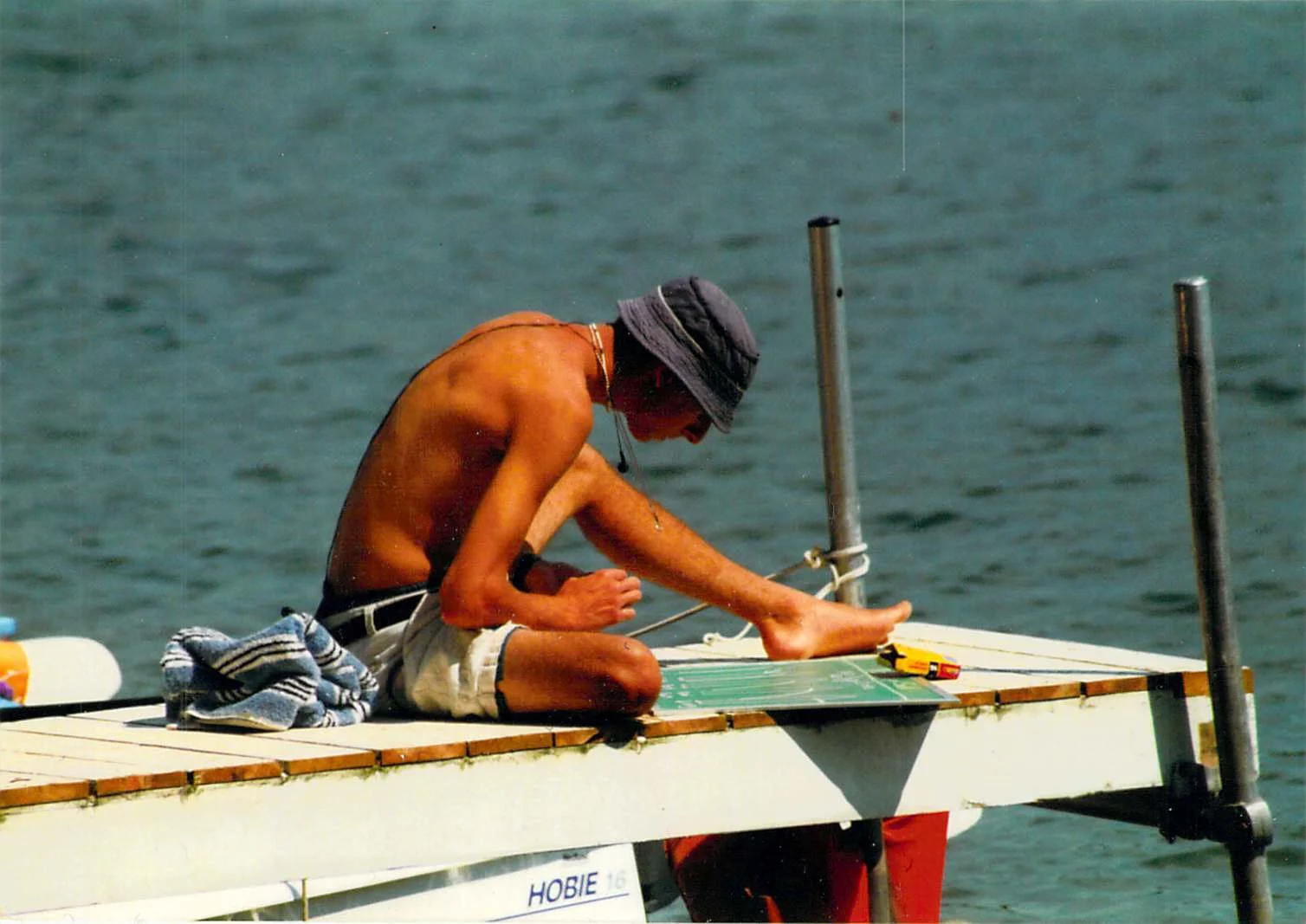 The author as the sailing director and waterfront director at Lake of the Woods & Greenwoods Camps mapping out a lesson plan.