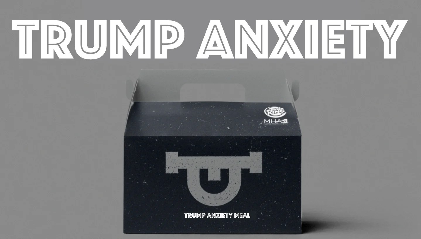 Comes with extra napkins, a copy of the redacted Mueller Report, and a bottle of Trump water.