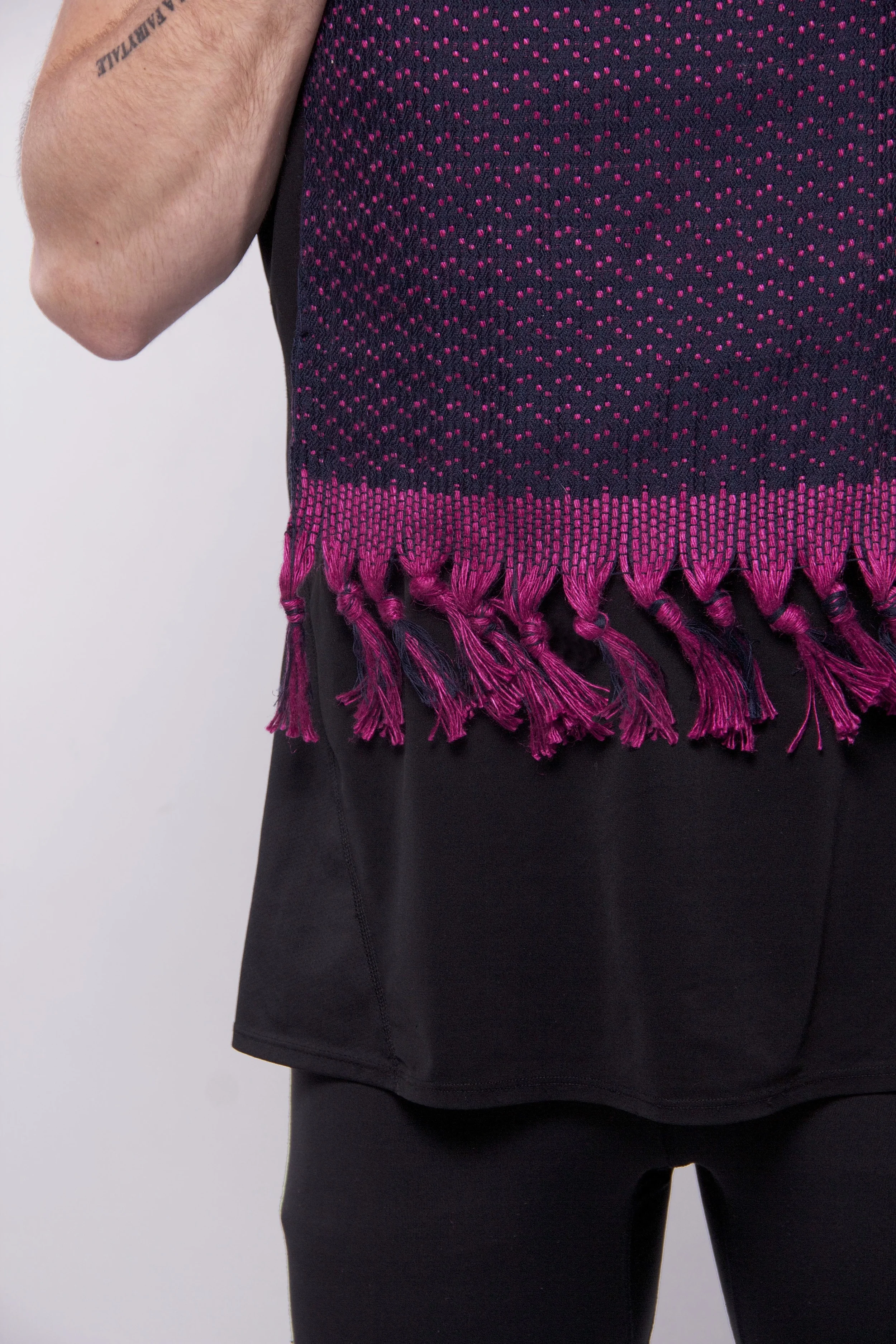 Wool doubleweave loom with 'greenland clear night' pattern inspiration / colour + thin vs thick - the feminine vs. the masculine