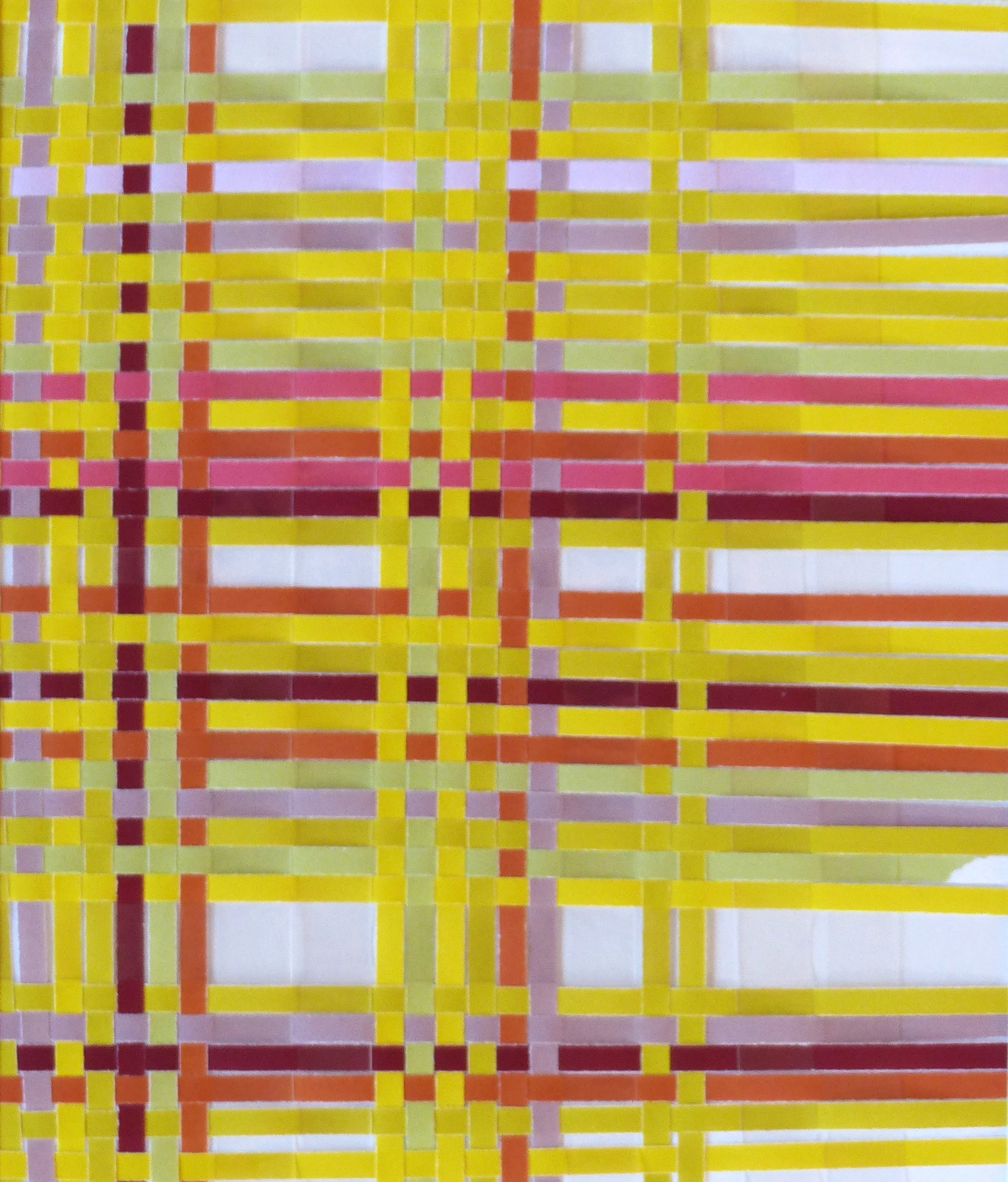 Weaving with transparent acetate pieces