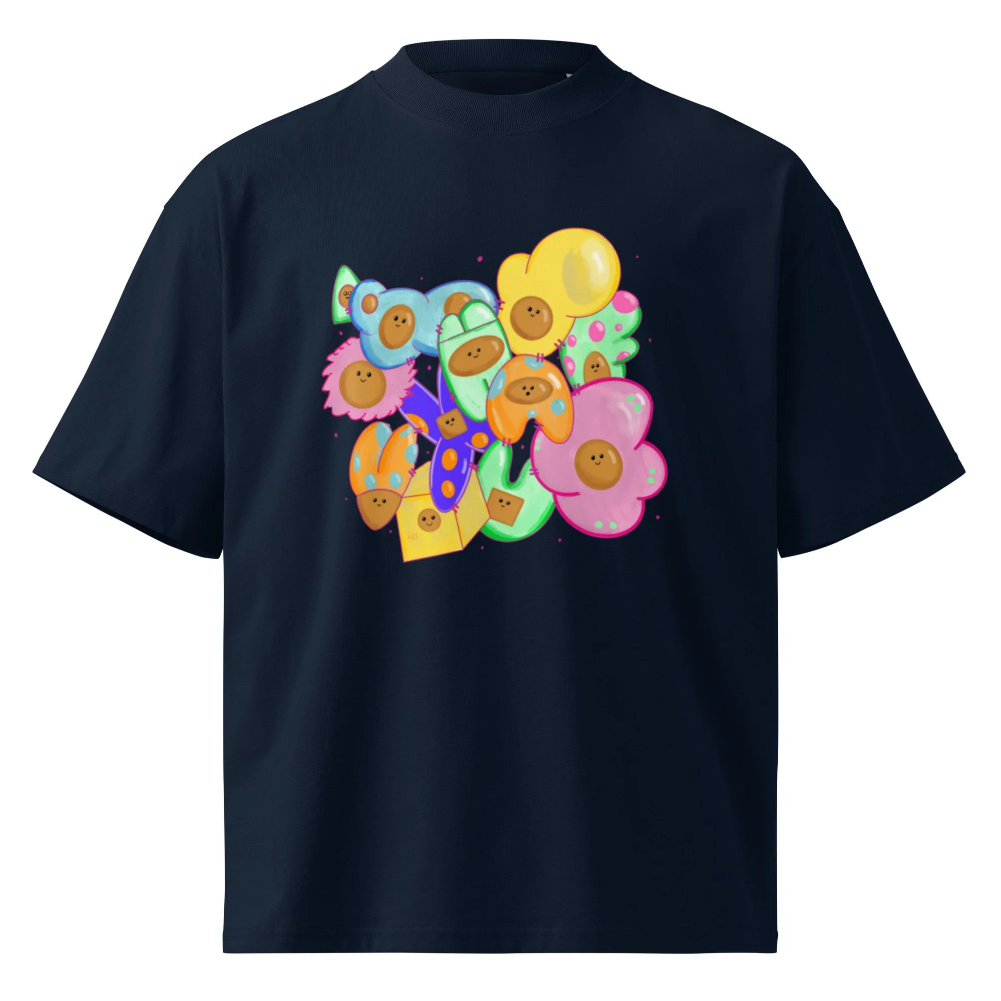 unisex-organic-oversized-high-neck-blaster-2.0-t-shirt-french-navy-front-6a0dc45147acd.jpg