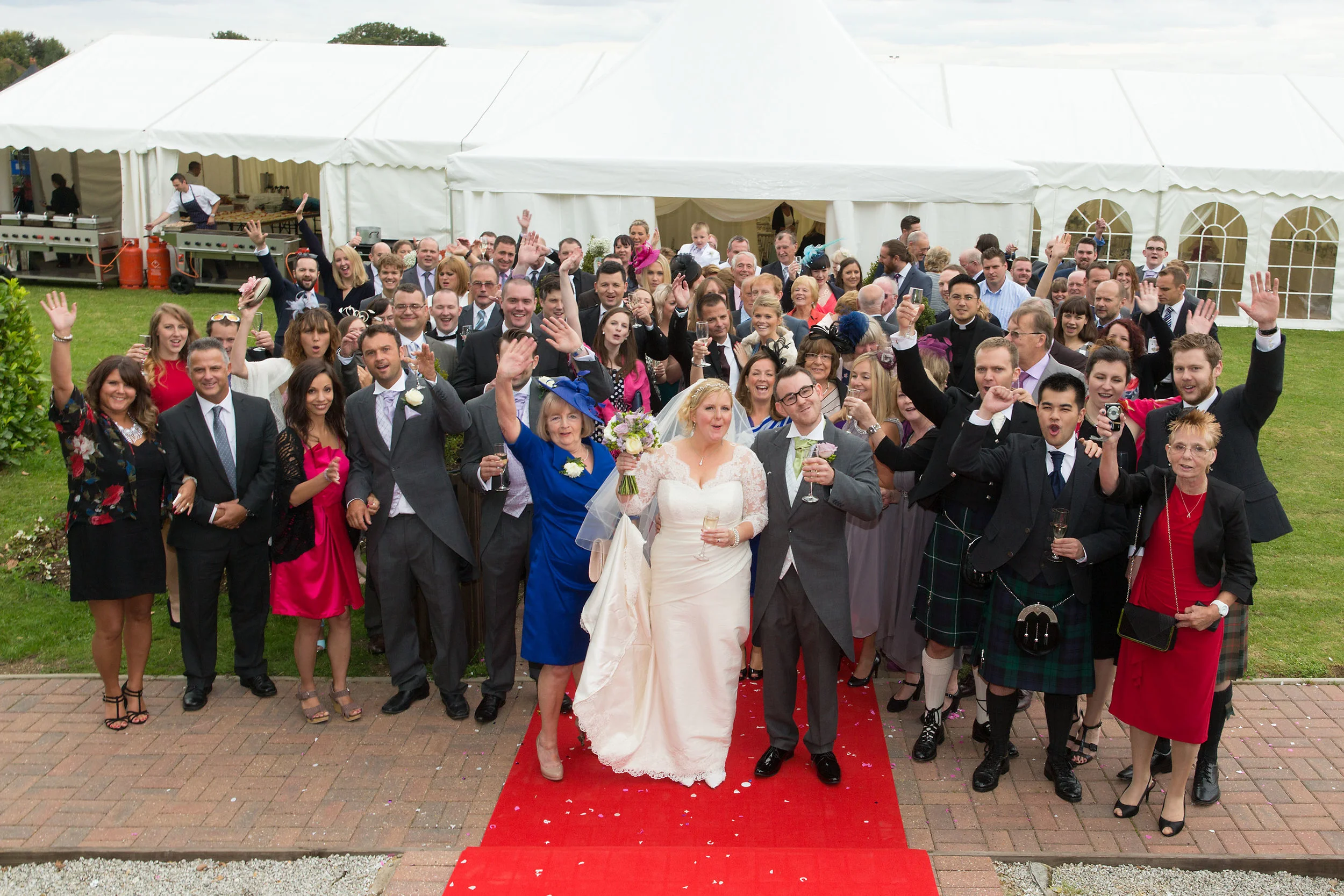 The marquee in the grounds of Zinnia Gardens is a wonderful location for your wedding reception.