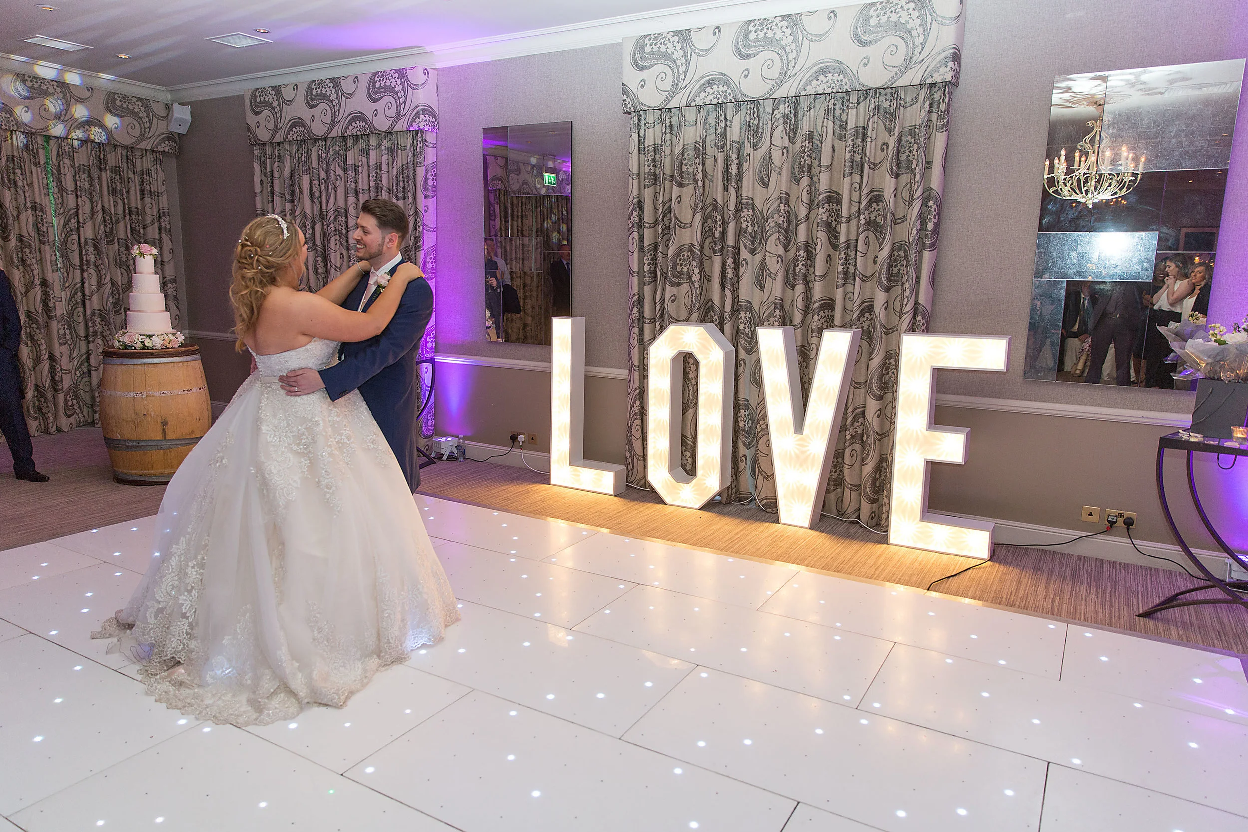 Space for a large dance floor, DJ and/or band and tables for your guests to sit and chat.