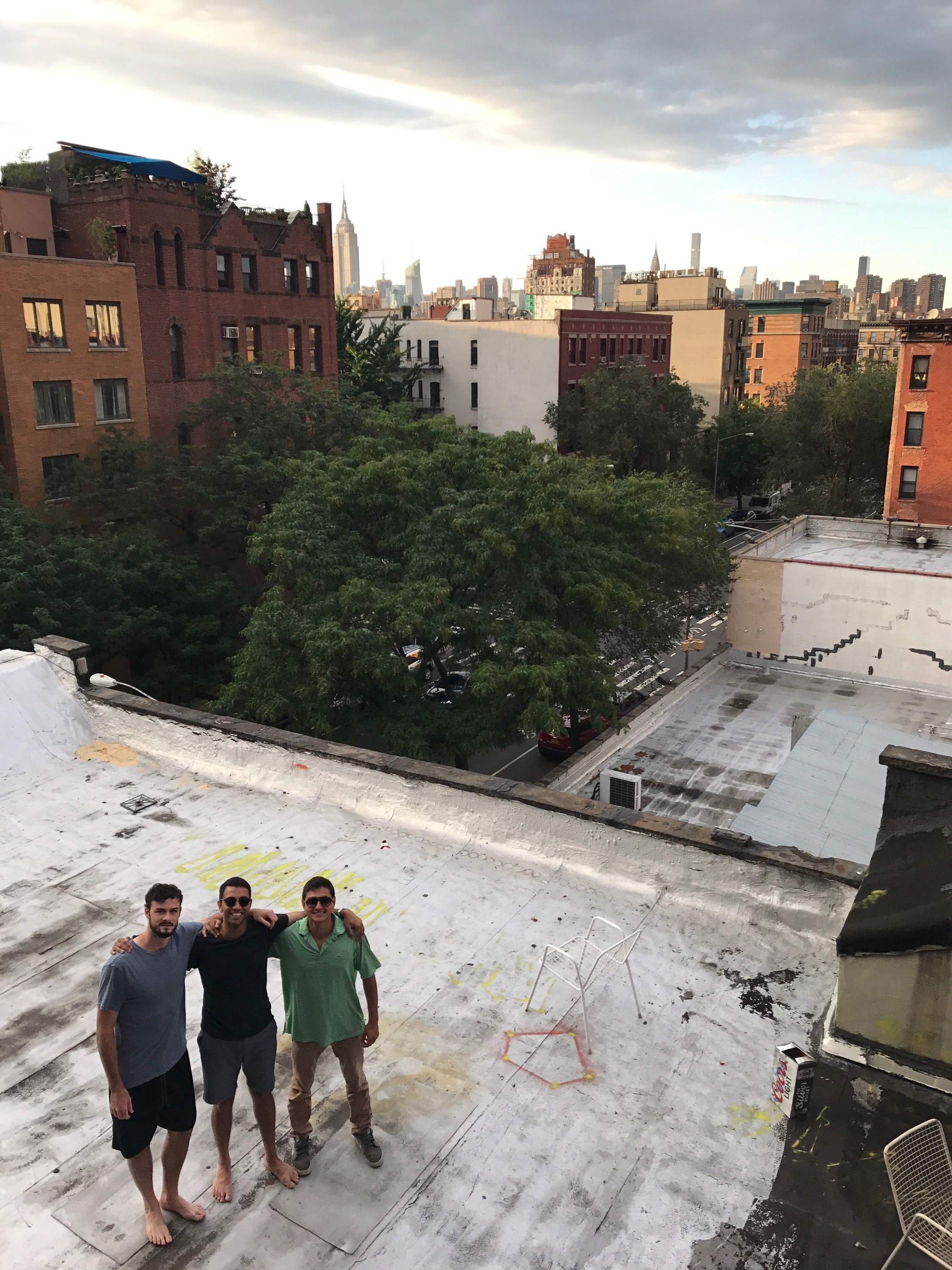Our avenue C apartment had a fire escape accessible rooftop.