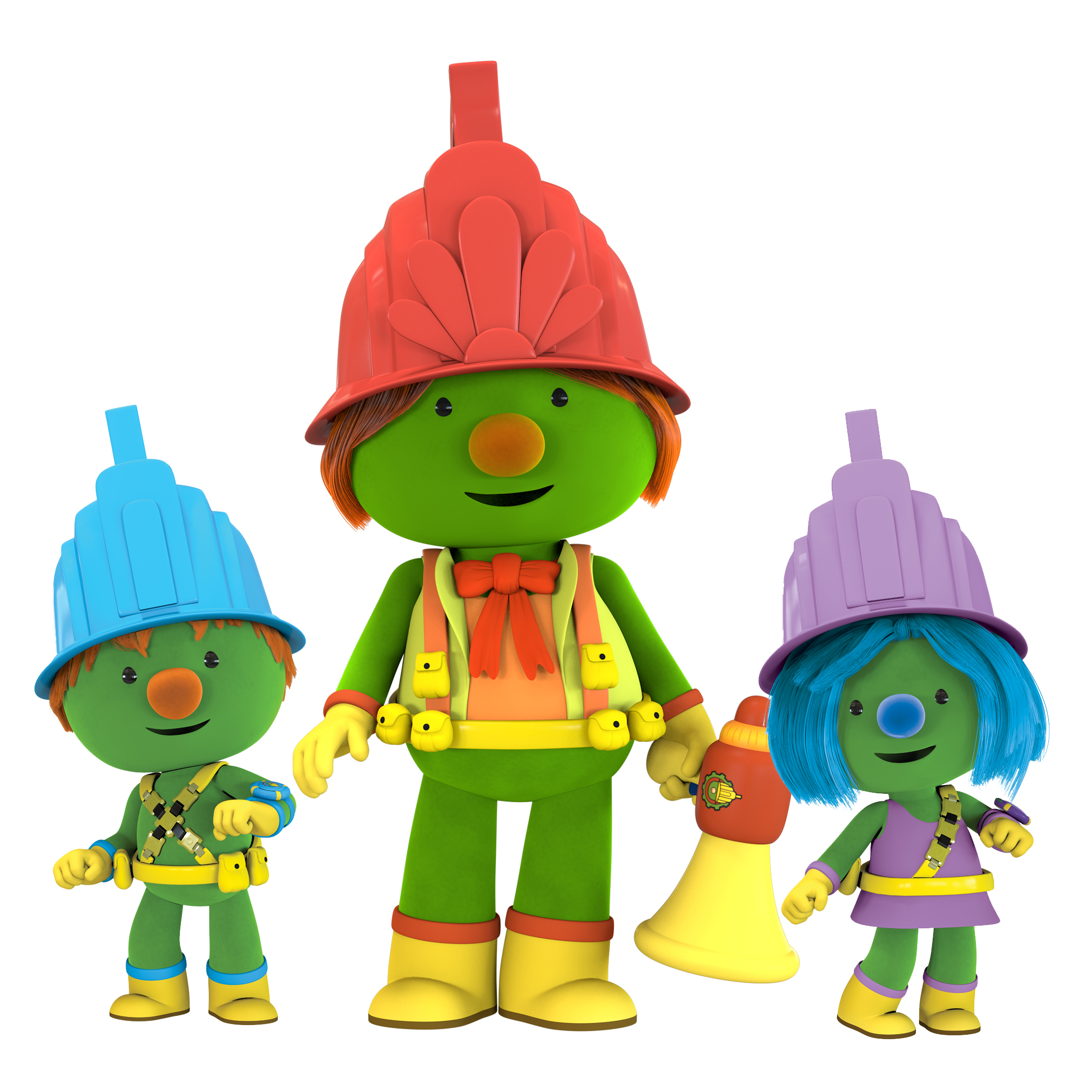 Chief Doozer with her kids Spike and Daisy Wheel from Doozers