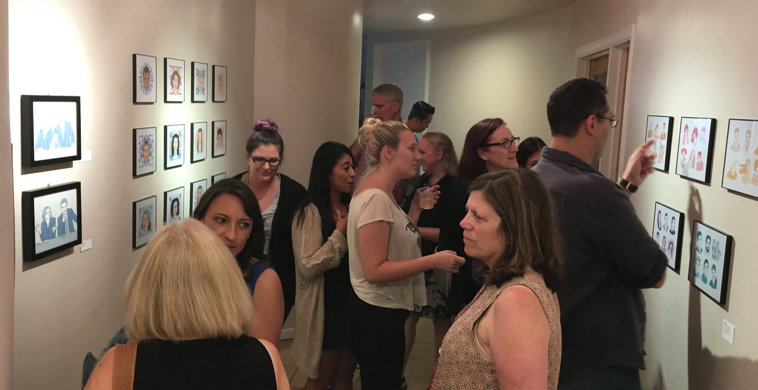 An employee art show opening on The Jim Henson Company lot.