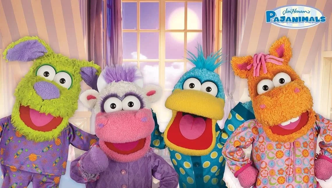   PAJANIMALS   Sweetpea Sue, Squacky, Cowbella and Apollo are four sweet and gentle puppet friends who venture out on amazing adventures of discovery, modeling the skills preschoolers need to move through their days successfully. 