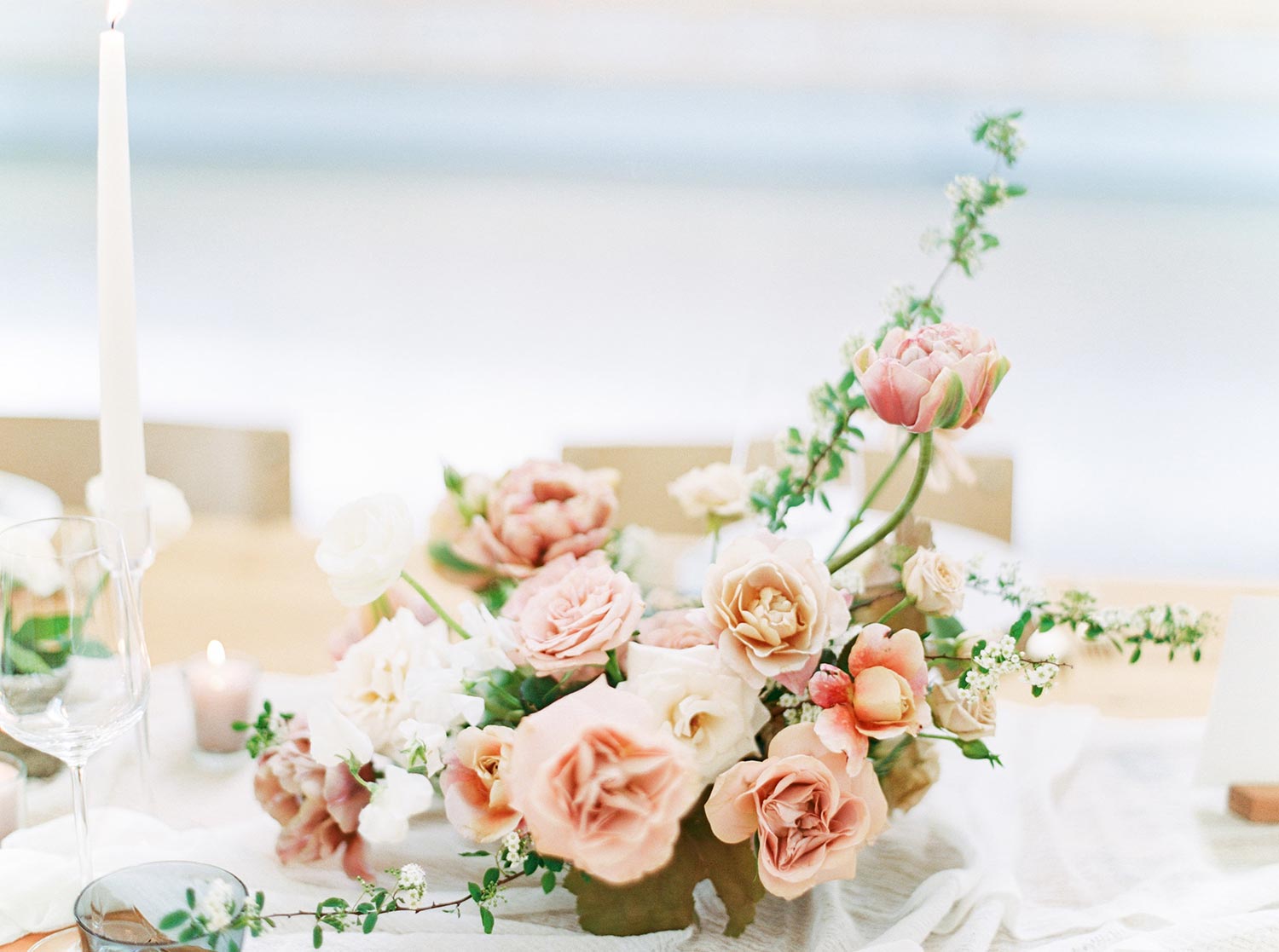 Centerpiece flowers by Color Theory Collective