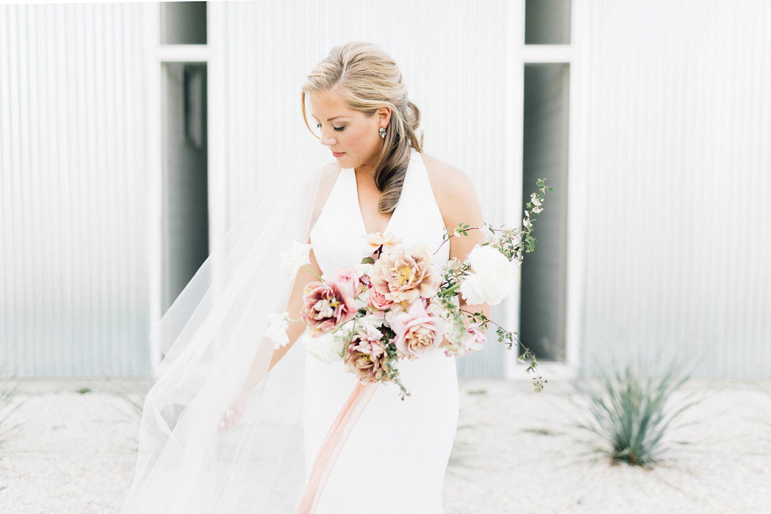 Bouquet and silk by Color Theory Collective