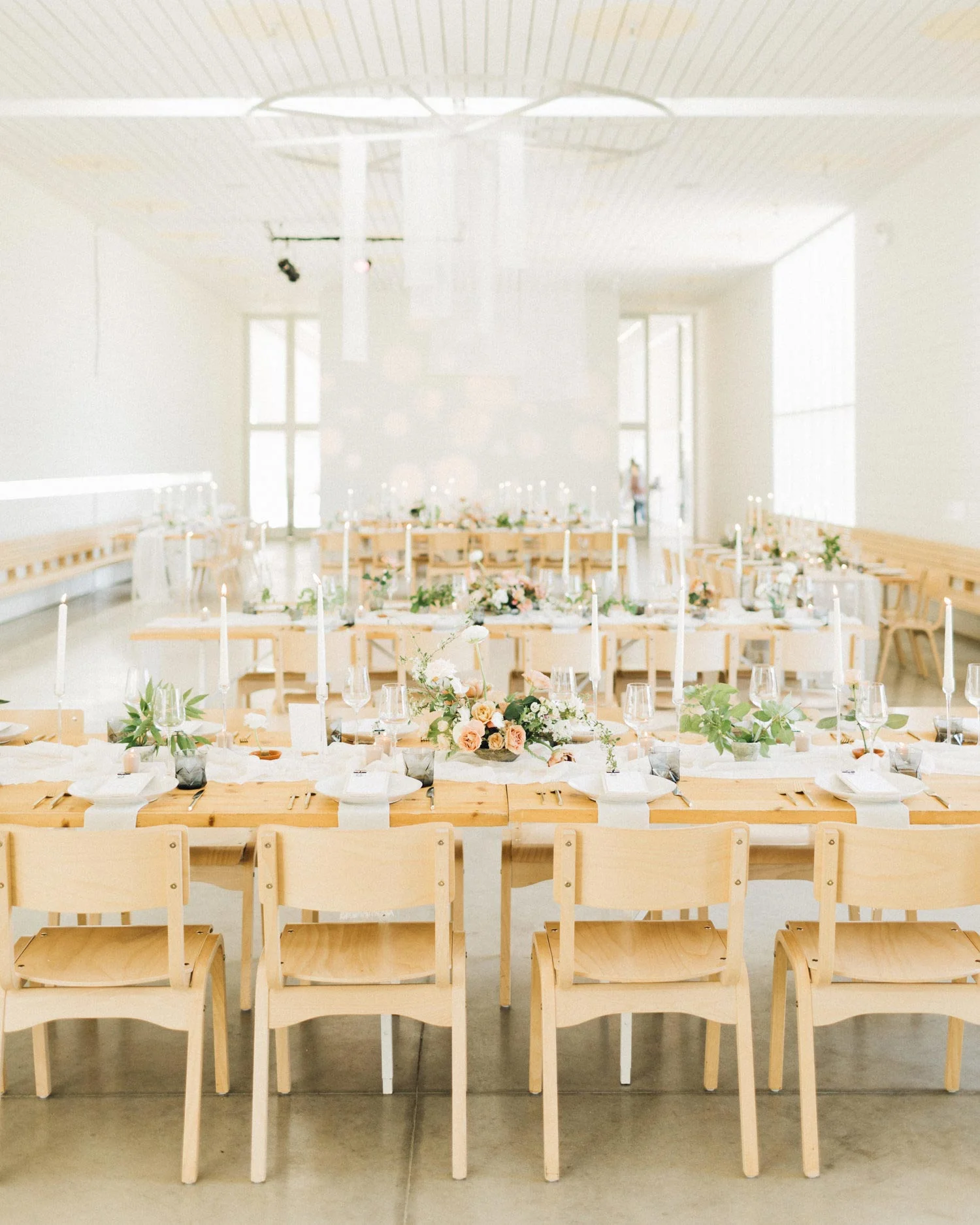 Wedding reception florals by Color Theory Collective