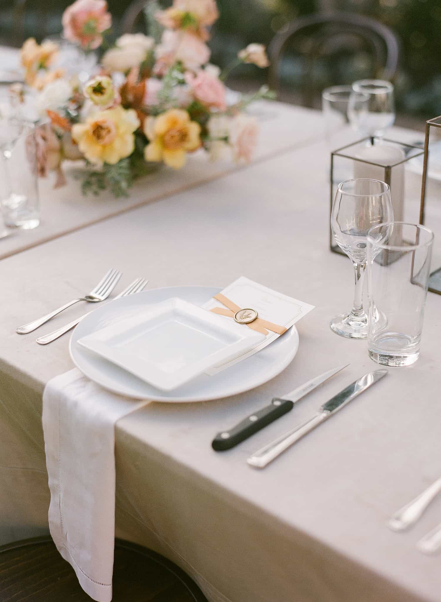 Reception table floral by Color Theory Collective