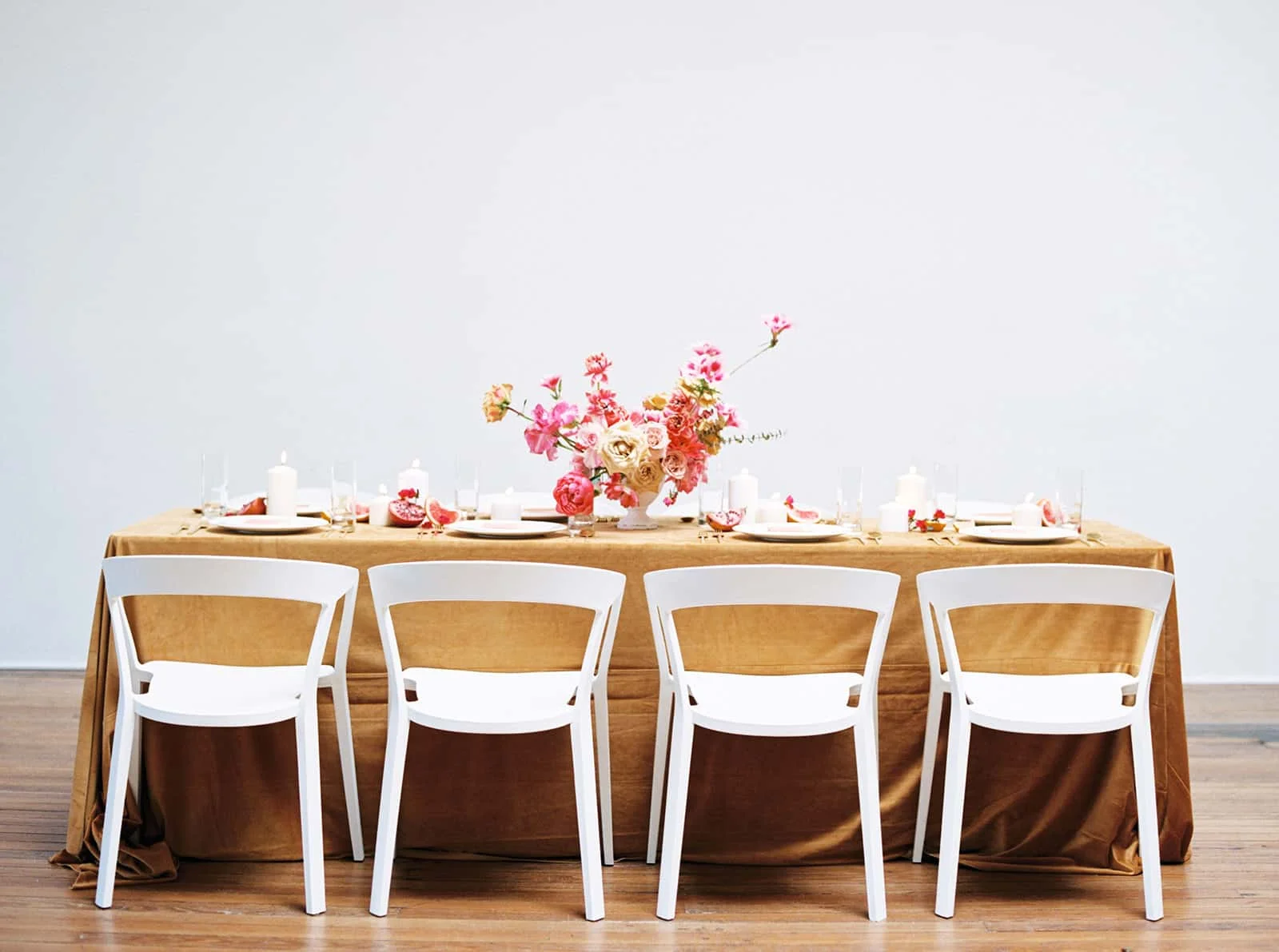 Wedding reception table designed and styled by Color Theory Collective