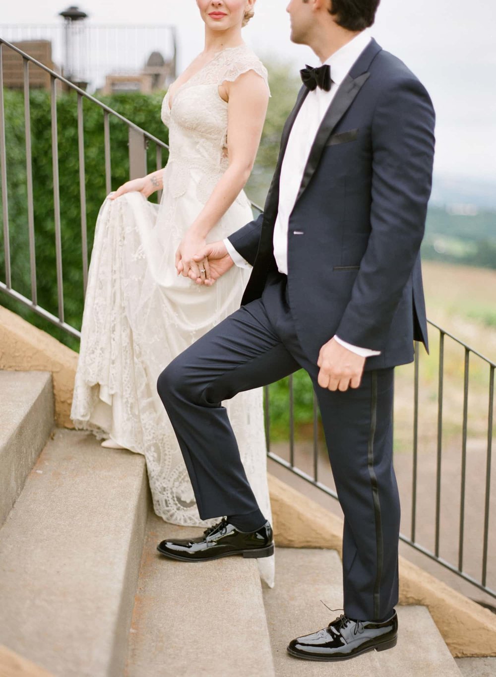 Portrait of Bride and Groom at Oregon Vineyard