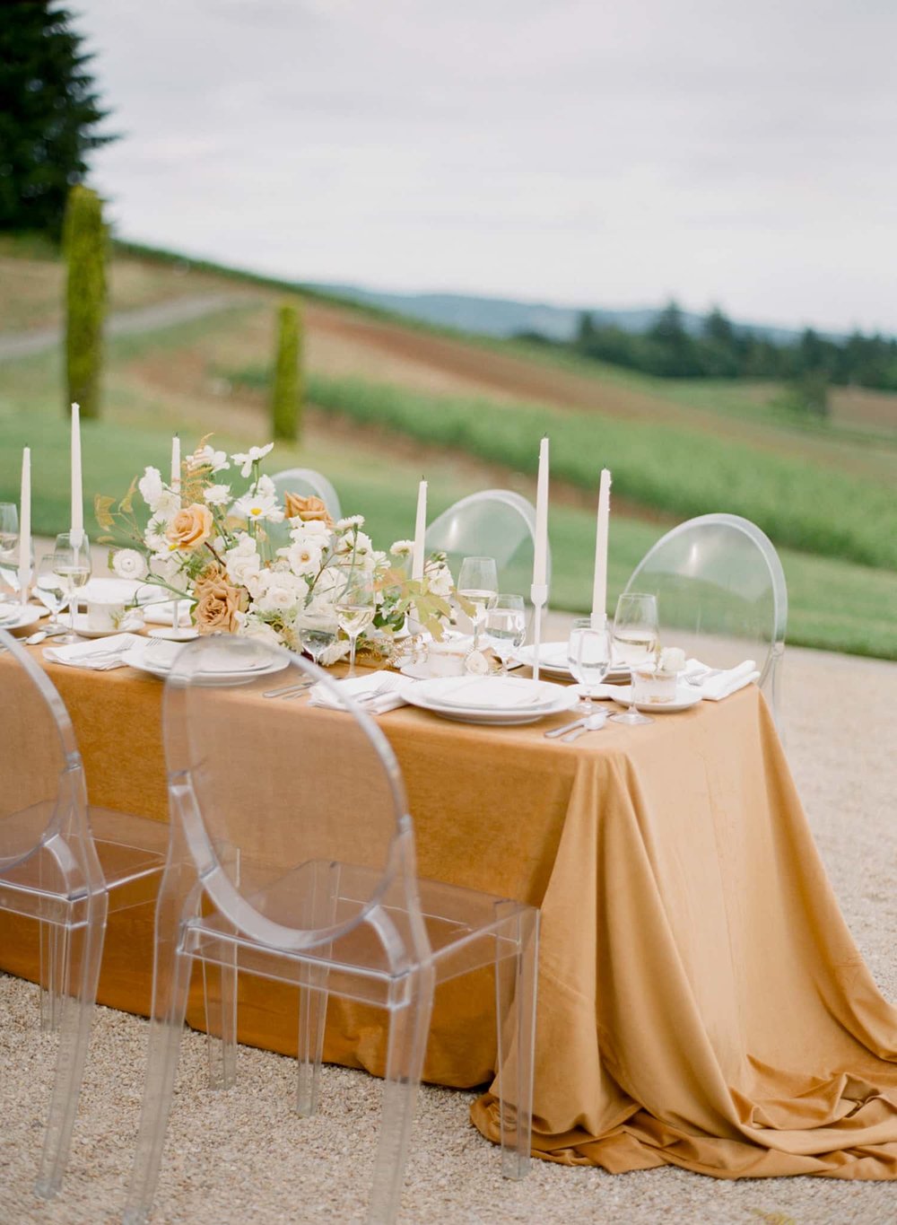 Wedding Table Scape designed for Portland couple