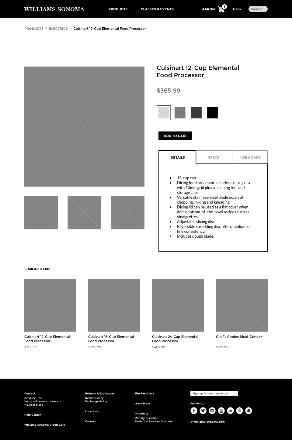 Product page