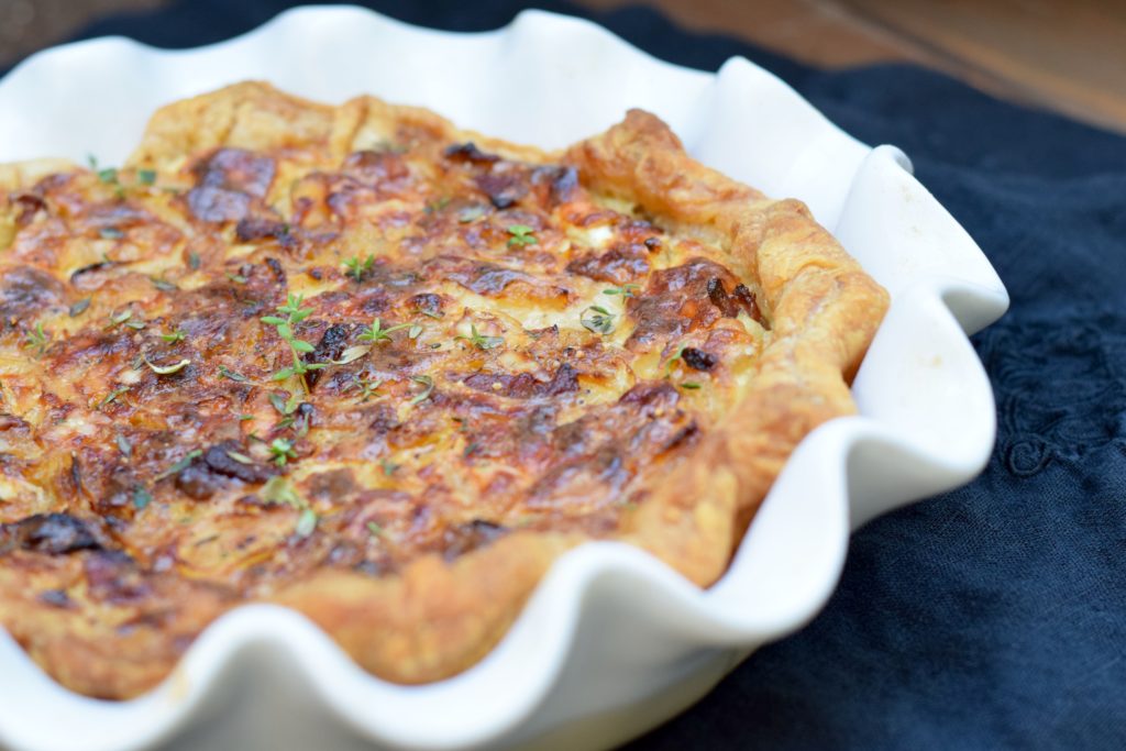 CARAMELIZED ONION & BACON TART WITH GRUYÈRE & FRESH THYME — Very Vanderpump