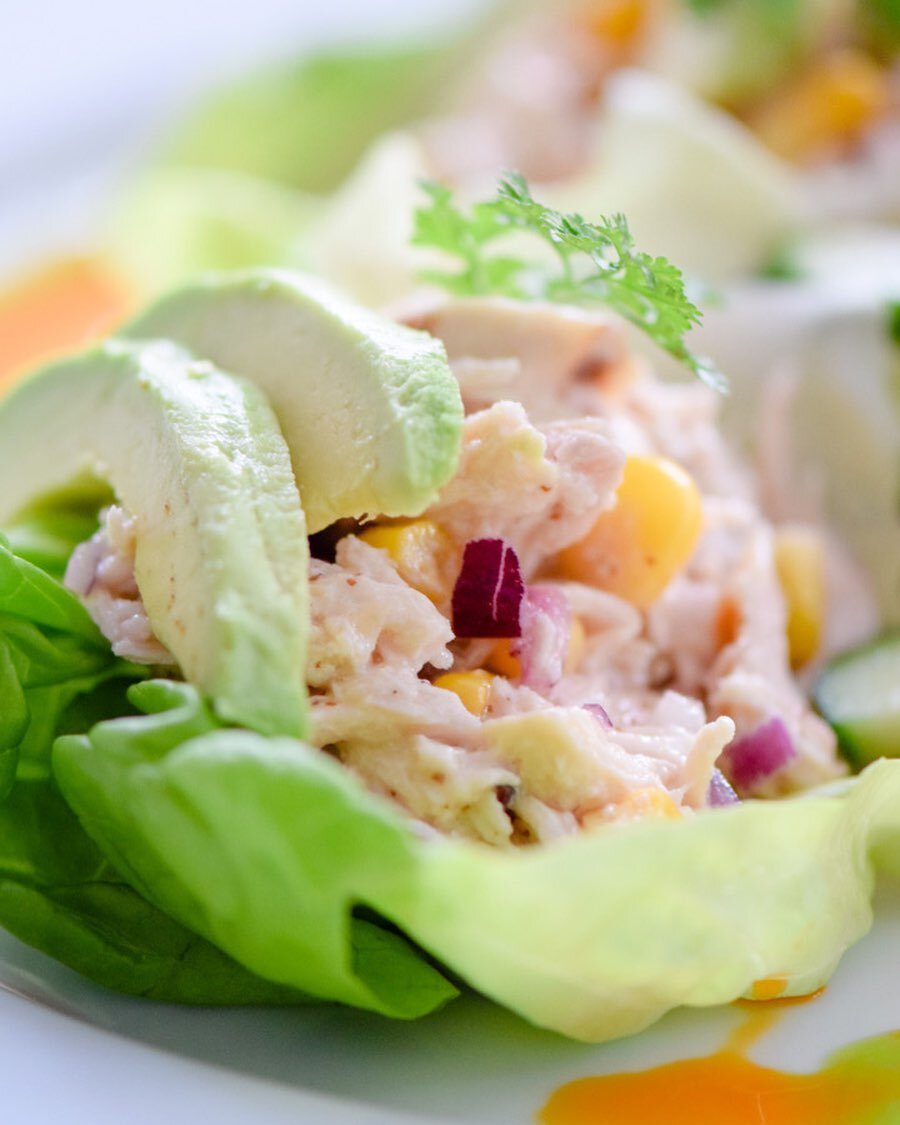 One of our favorite lunches is Butter Lettuce topped with shredded chicken, diced onion, pine nuts, sweet corn and avocado! Tossed with a light lemon/balsamic dressing, this salad makes for a delicious meal! What are you eating today?