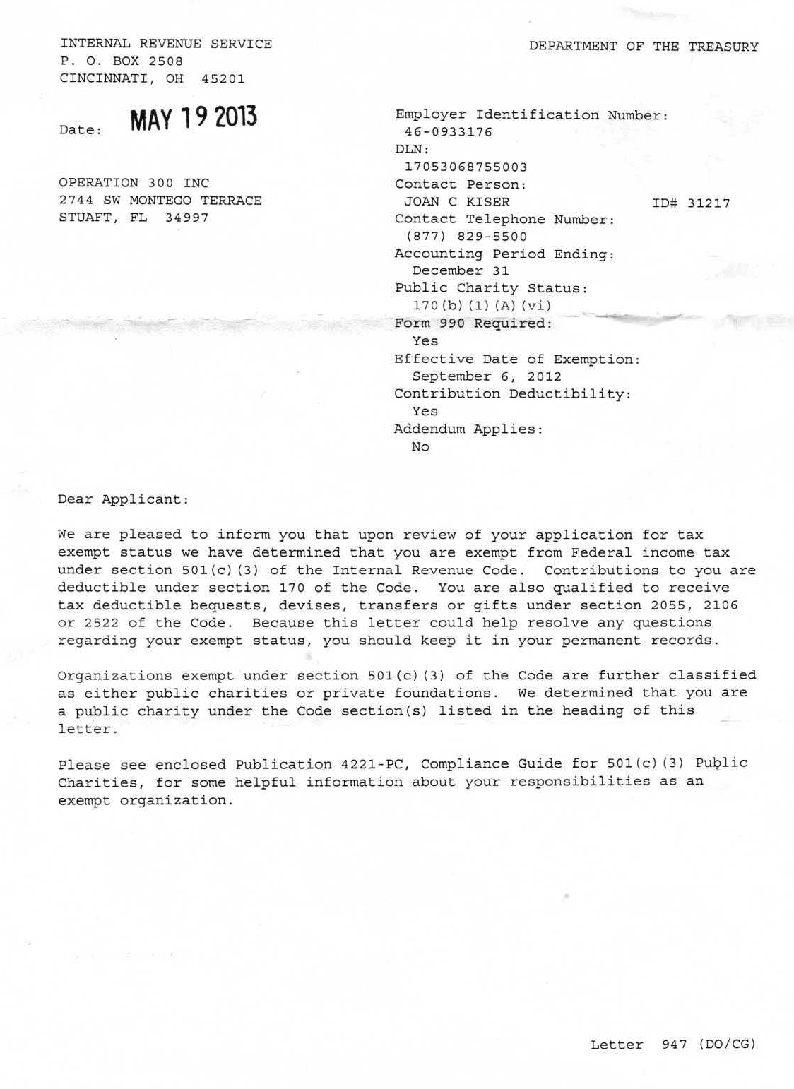 501c3 Approval letter.jpg