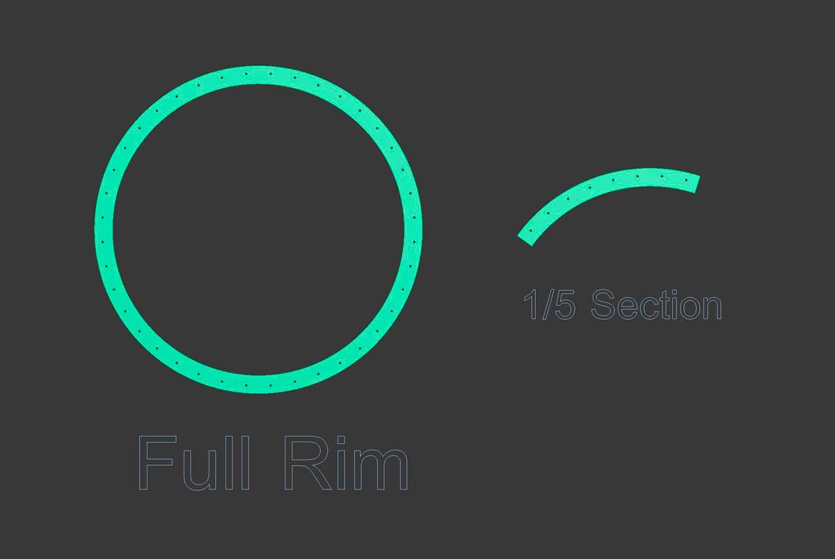 I had to cut the internal rim into fifths instead of fourths once again due to the size of my printer. 