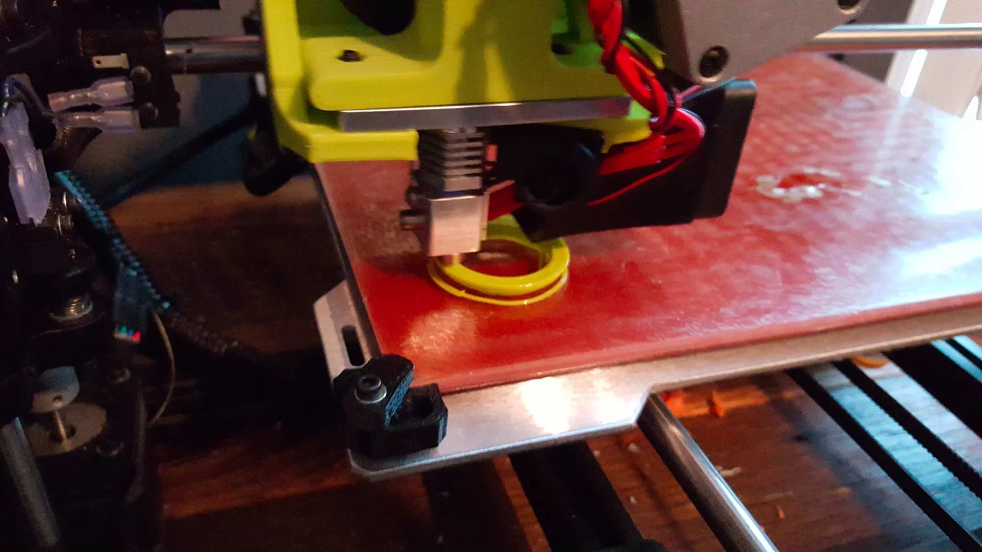 In addition to buying the new printer, I bought an extra extruder nozzle for it called a Flexystruder. This allow you to print in flexible material (I use Ninjaflex). This is the material I will be using for all wheels/tires for the build. Just like with plastic builds you have control over the density of the piece, so you can print rubber as thick as a hockey puck or as squishy as a whatever. Most of the wheels for this build will be printed with a density of 90% or greater, except for the spked wheel coming up for the flywheel control.