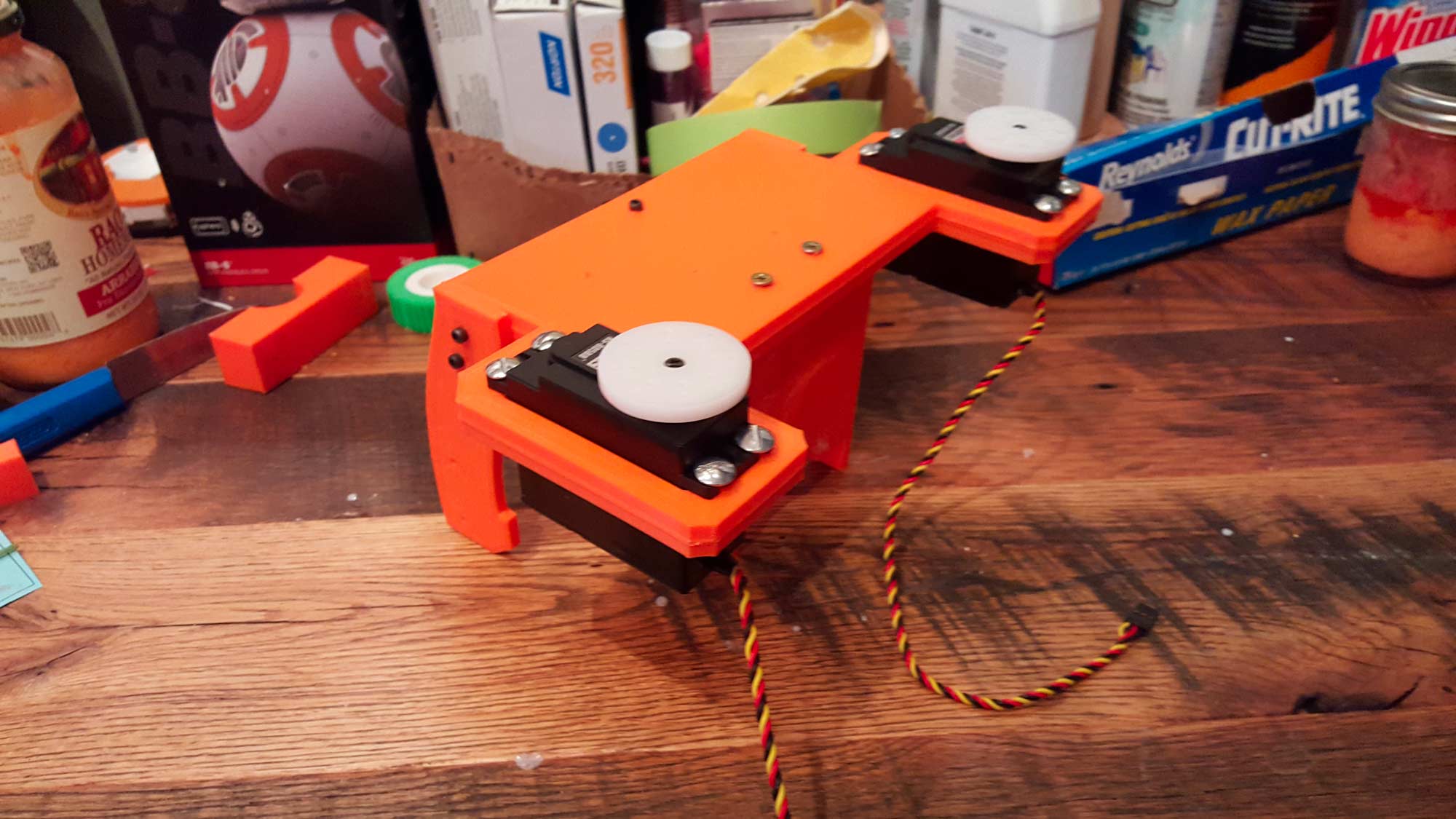This is the assembly that holds the servos that will control the head of BB8