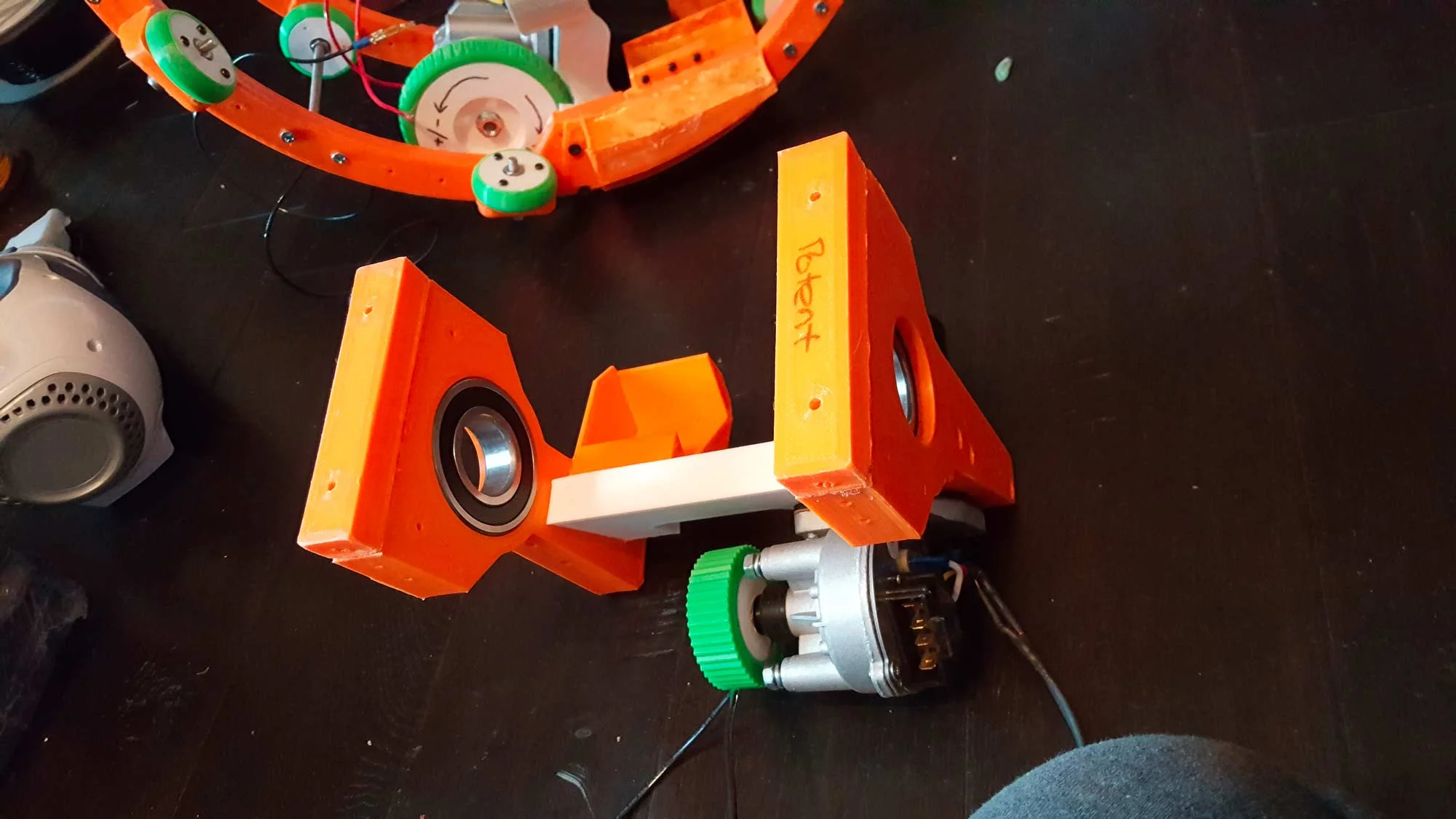 The lowest hanging fruit in that department is the potentiometer. This will measure the degree of rotation of the flywheel assembly (Yaxis). I have no desire to try to install/wire/solder this insdie the ball. 