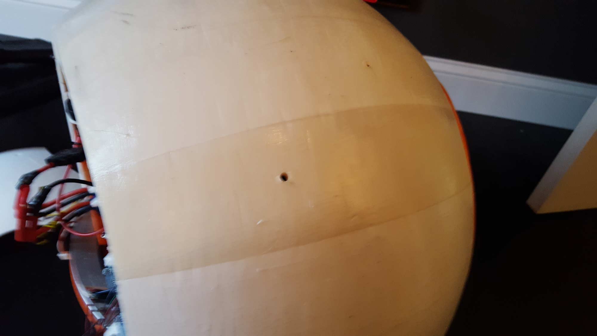 First hole drilled. 