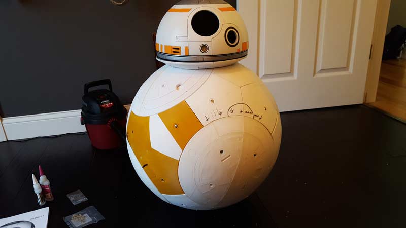 Full mockup with old head. Starting to look like BB-8