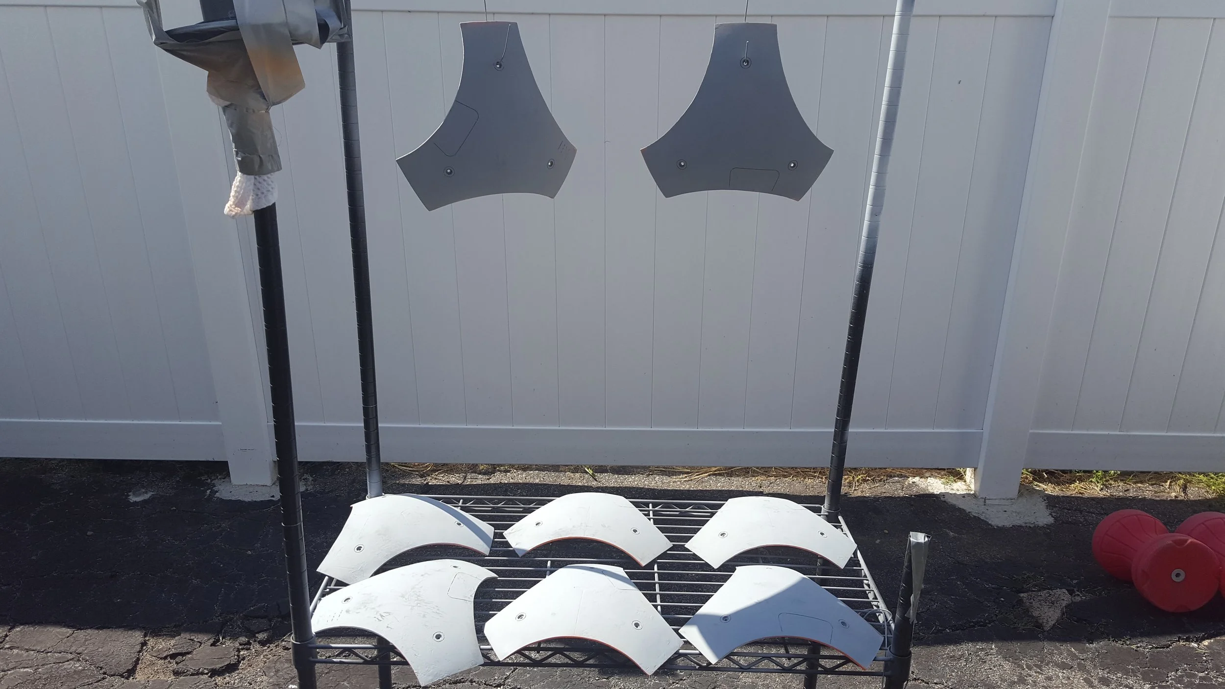 First round of primer on the triangles. 