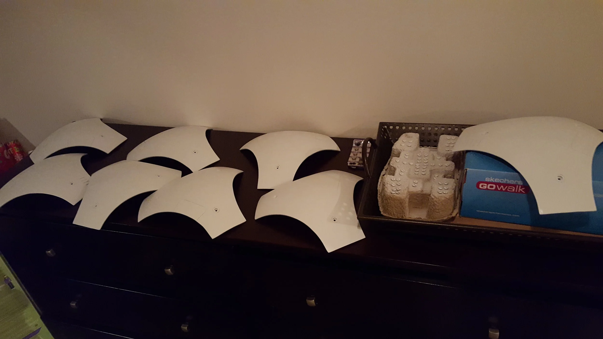 While I was waiting for that white to fully cure I painted the triangles and some screws