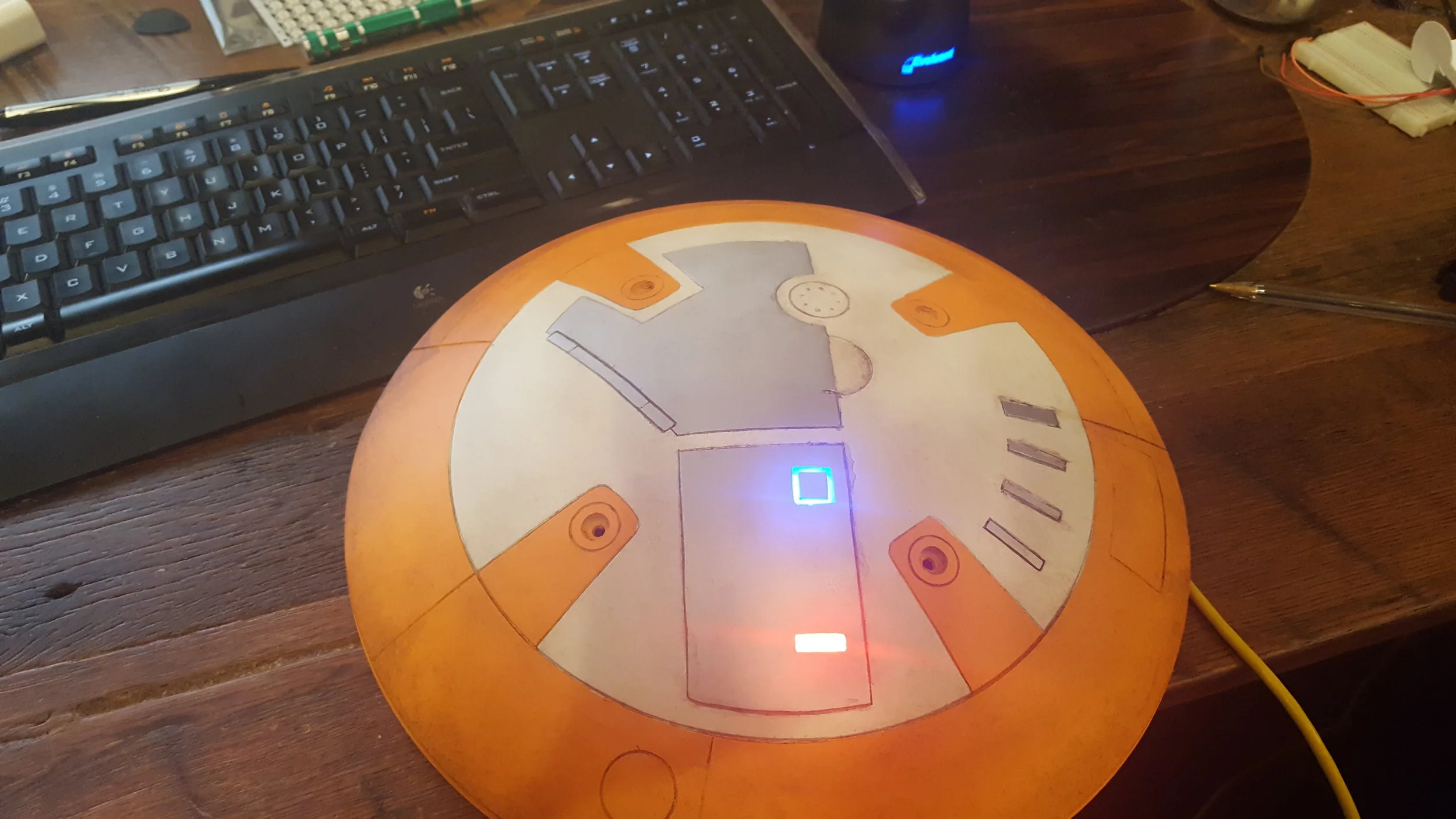 Got my first panel lit up. I was worried about bleed and light coming out where it shouldn't....so far so good!