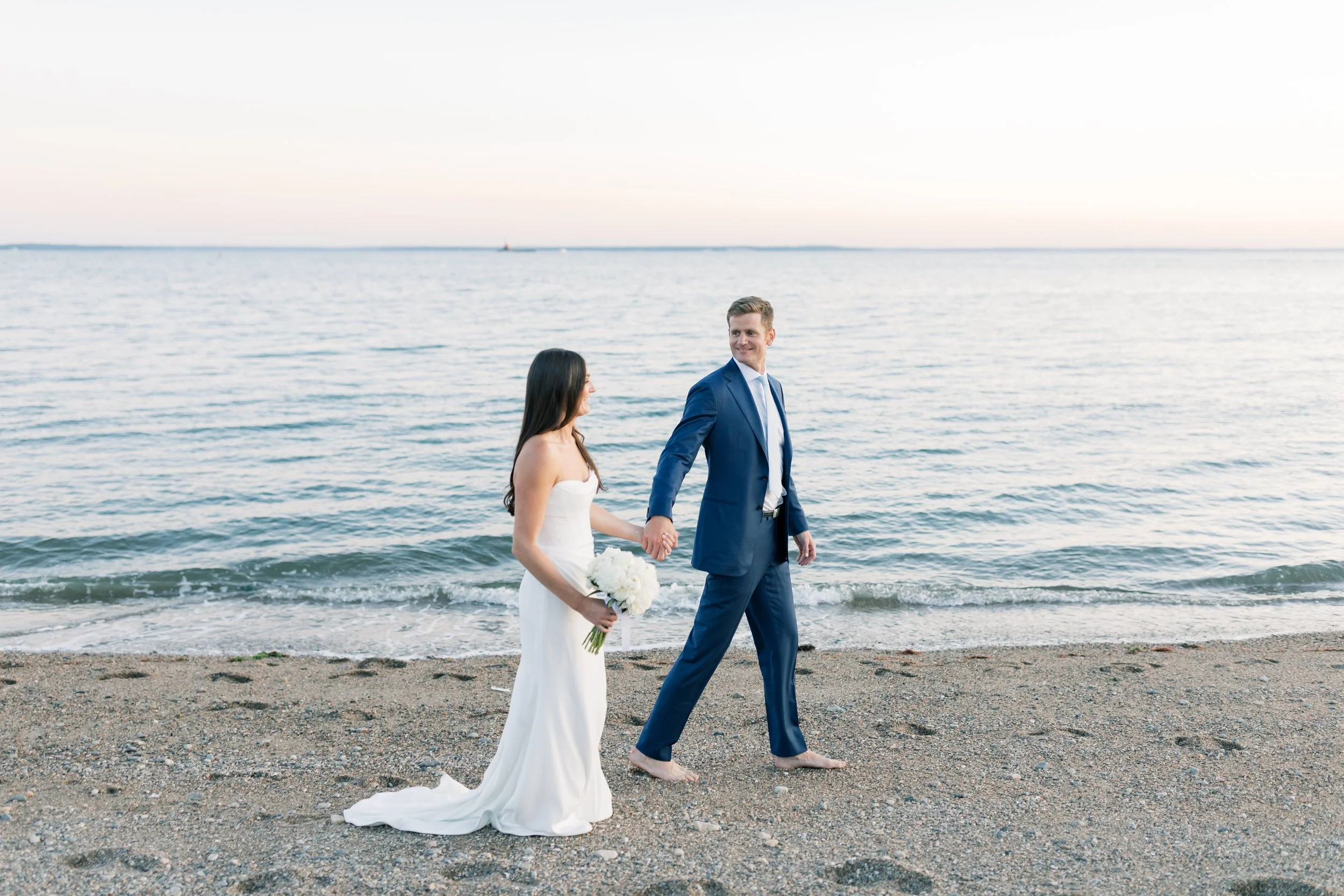 Coastal September Wedding At Wee Burn Beach Club