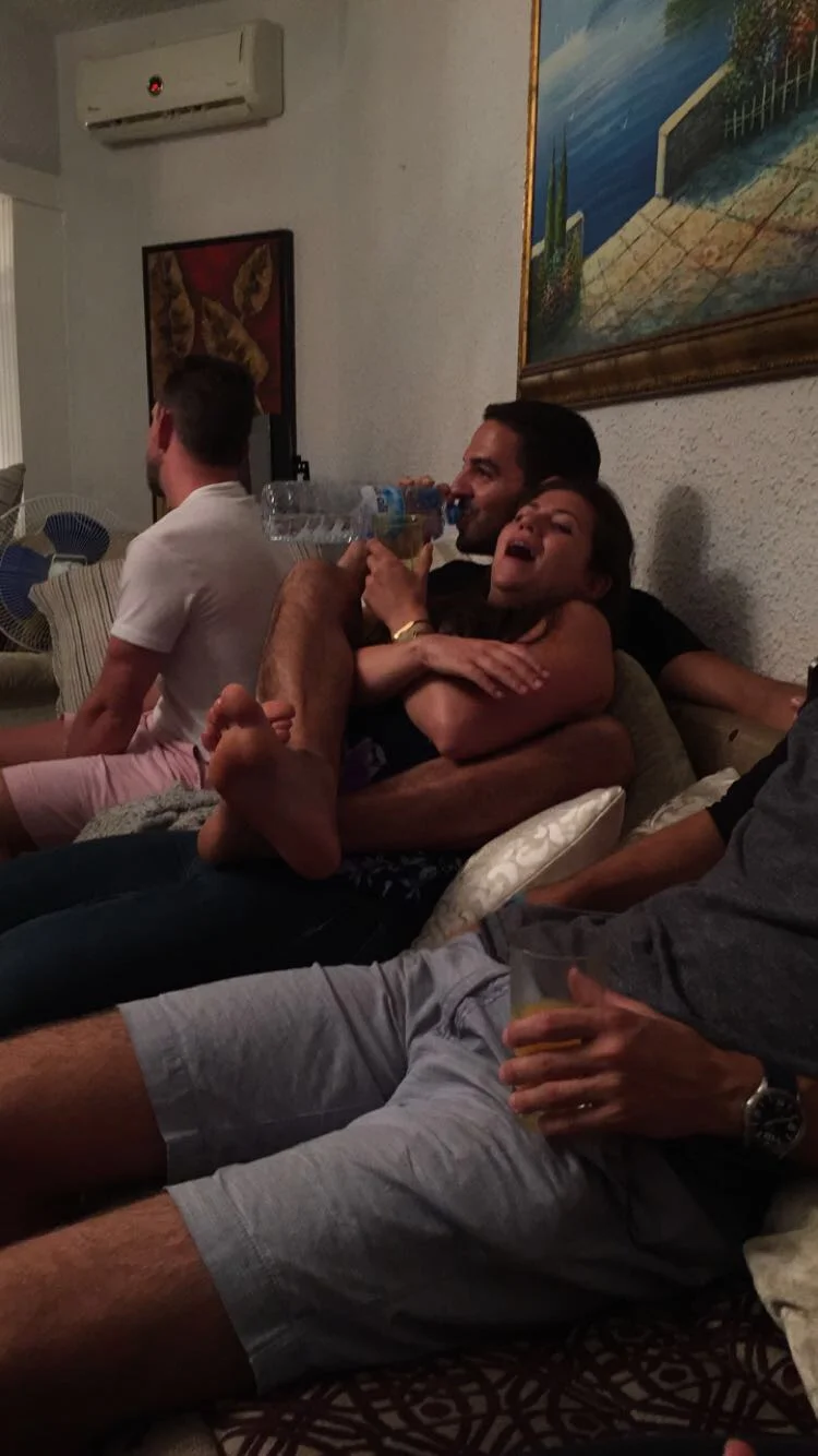 Too many legs in this photo. 