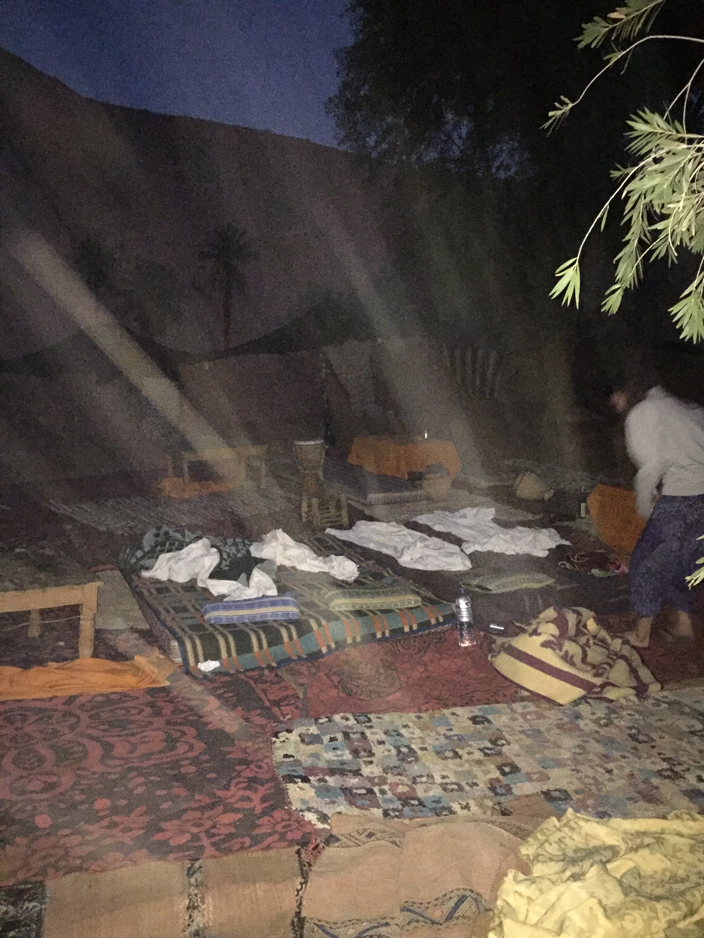 We threw our "mattresses" outside and said night night.&nbsp;
