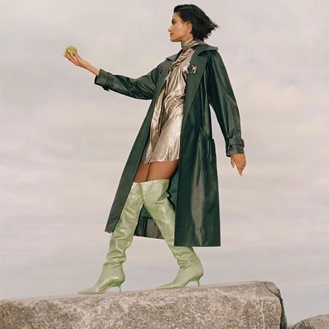 @blancmagazine celebrating apple green 🍏 &amp; shooting the boots made for Regina Pyo&rsquo;s AW19 collection. Love this!